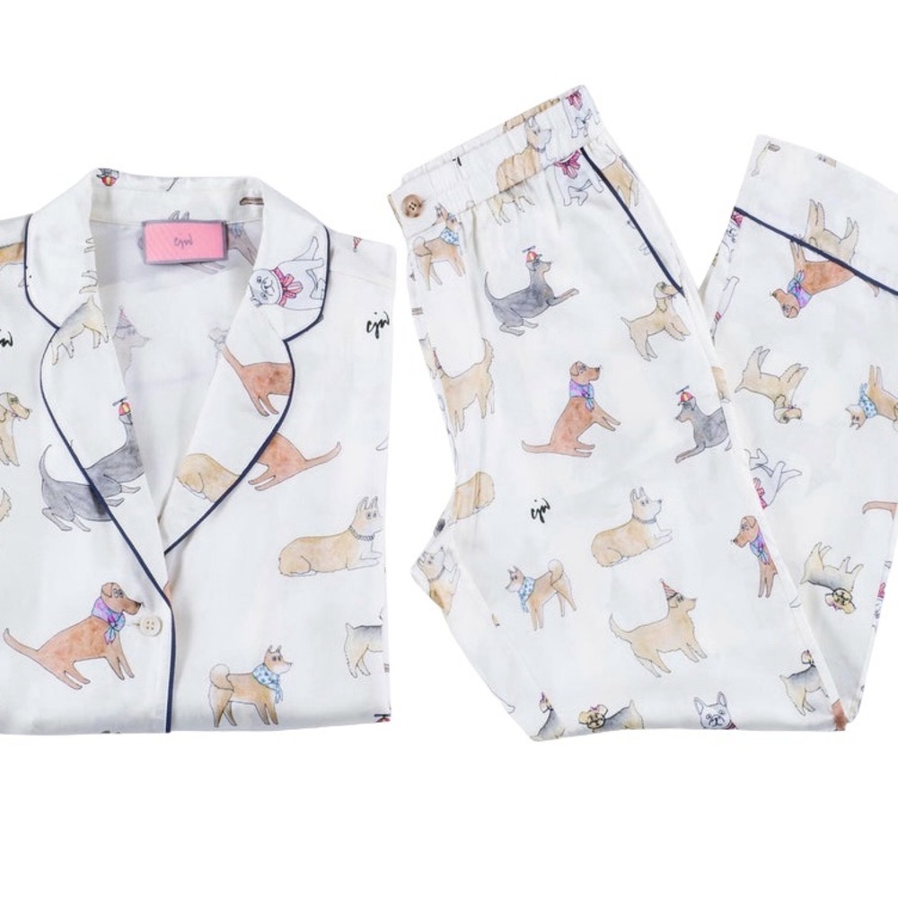CJW Silk Blend Pajama Set “Puppy Love”